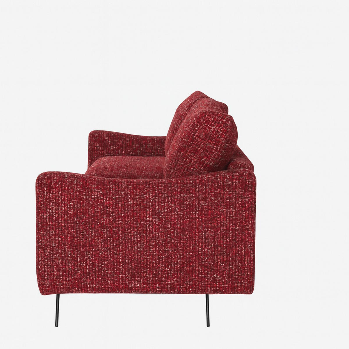 SOFA CLOUD mit schwarz Metallbeinen, Bordeaux - Bordeaux, Textil (235/98/107cm) - KS Home Concept