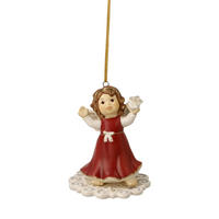 ENGELFIGUR Winterspaß, Steingut, Bordeaux, 7.5 cm - Rot, Keramik (6/7.5/6cm) - Goebel