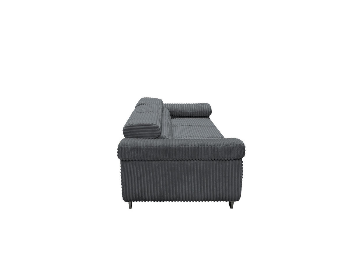 GUSTAW Sitzgarnitur 3+2+1, Schlafsofa 3-Sitzer, Cordbezug Anthrazit - Anthrazit, Textil (225/92/101cm) - KS Home Concept