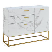 SIDEBOARD Lavangen - Goldfarben/Weiß, Holzwerkstoff/Metall (100/75/35cm) - [en.casa]