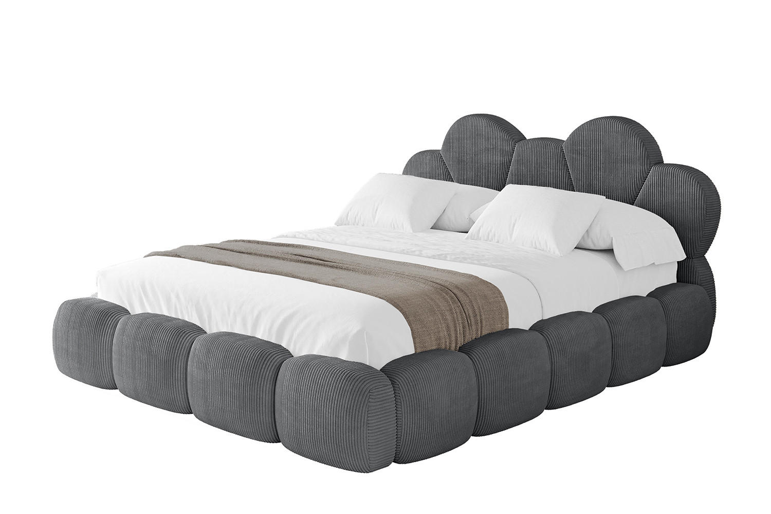 POLSTERBETT mit Bettkasten und Lattenrost, Boxbett ohne Matratze - LANA 200x200 Dunkelgrau - Anthrazit, Holzwerkstoff/Textil (200/200cm) - ALTDECOR