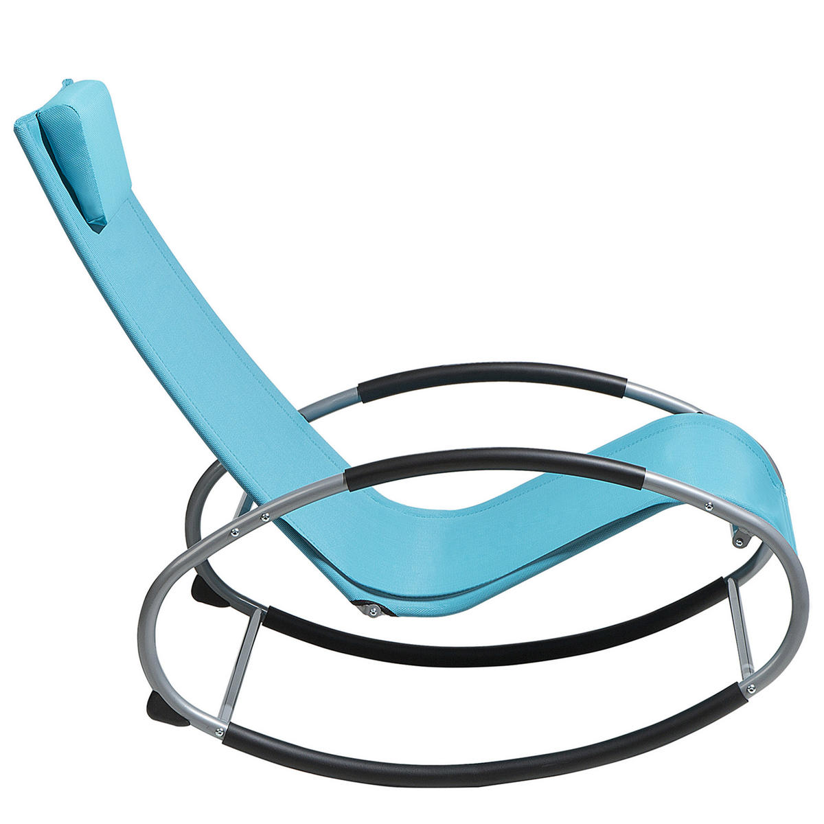 GARTENLIEGE Schaukelfunktion blau Campo - Blau, Metall (62/88/107cm) - Beliani