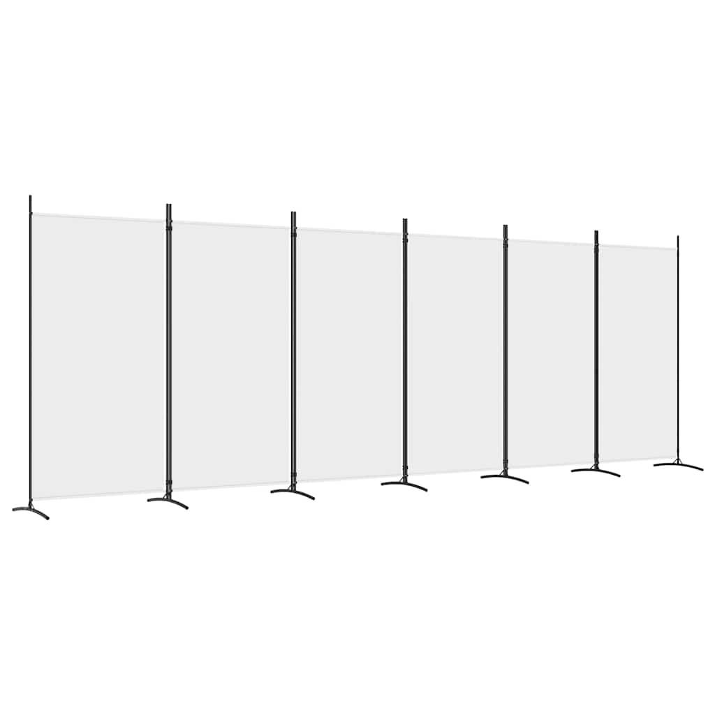 PARAVENT 6-teilig Weiss 520/180 Cm Stoff - Weiß, Textil (520/180/0.1cm) - vidaXL
