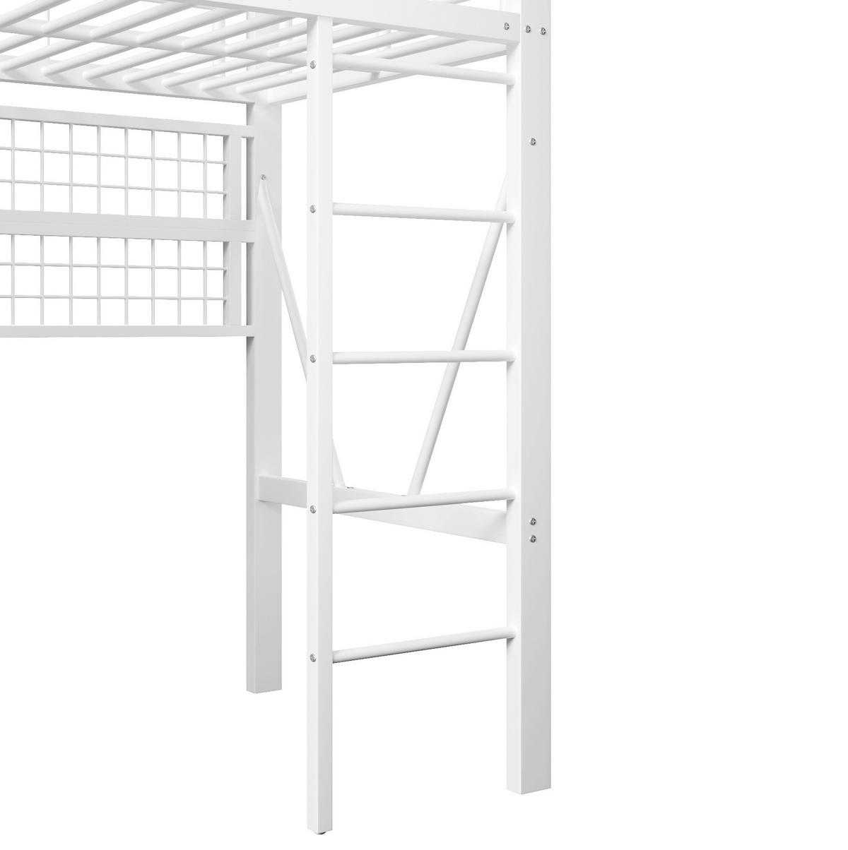 HOCHBETT 90/200 cm, Weiß mit LED-Lichtleiste und Ablagefach - Weiß, Metall (90/200cm) - MIVRAY