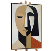 GEMÄLDE Geometrie des Gesichts Schattenfugenrahmen Schwarz 120x80 cm - Schwarz, Holz (120/80cm) - YS-art gallery