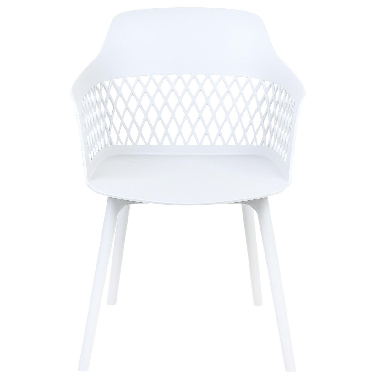 ESSZIMMERSTUHL 2er-Set Kunststoff Weiß Almira - Weiß, Kunststoff (54/84/50cm) - Beliani