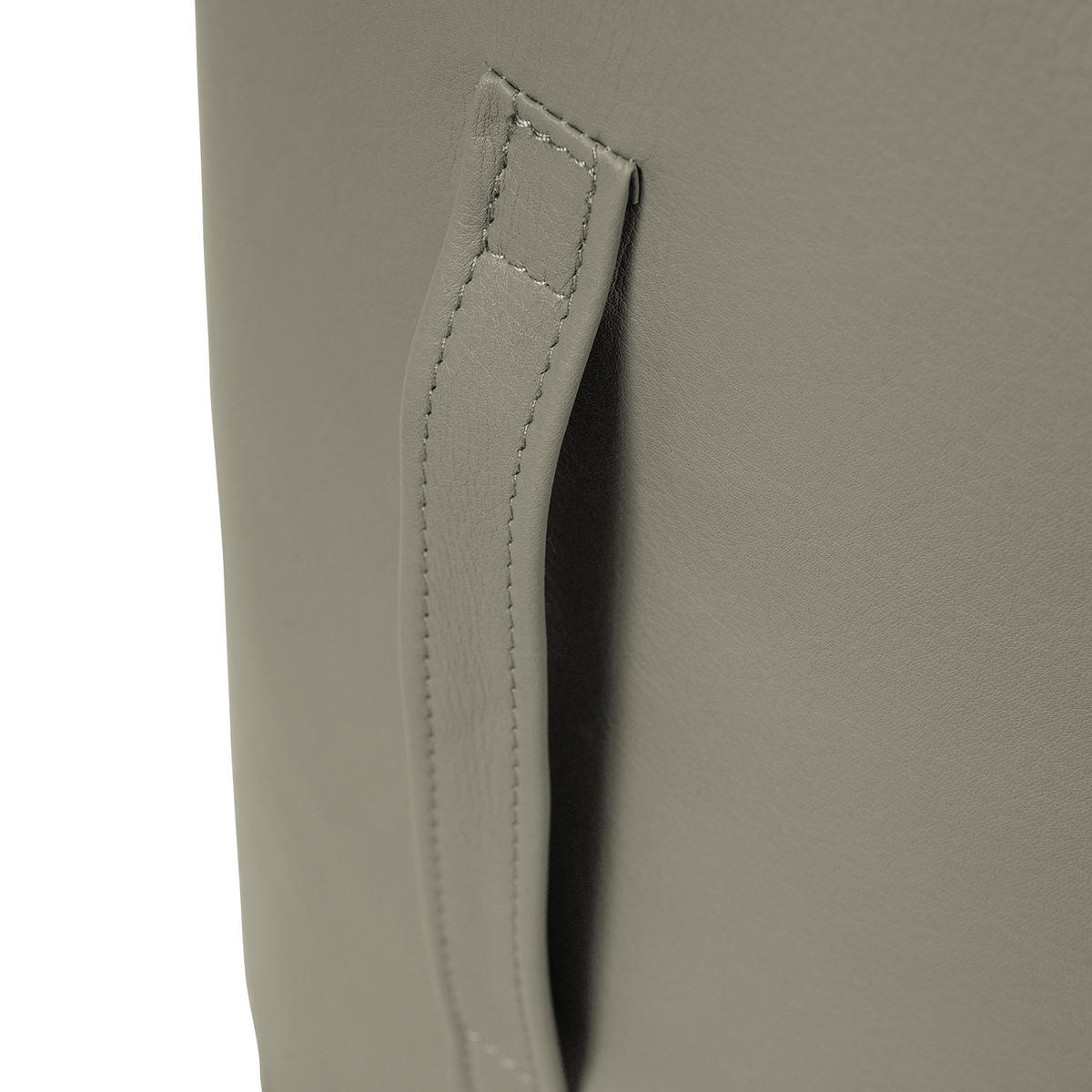 SITZHOCKER - Echtleder - Grau, Leder (43/45/43cm) - home24