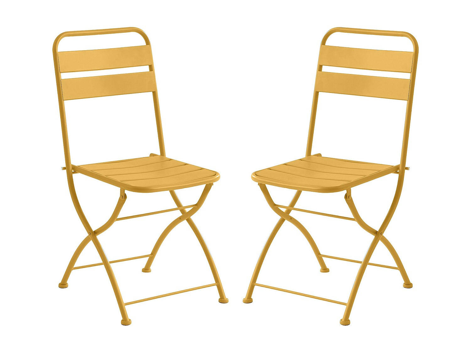 2ER Set Gartenstühle klappbar - Metall - Senfgelb - MIRMANDE von MYLIA - Gelb, Metall (43/87/52.5cm) - Vente-Unique