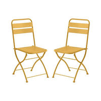 2ER Set Gartenstühle klappbar - Metall - Senfgelb - MIRMANDE von MYLIA - Gelb, Metall (43/87/52.5cm) - Vente-Unique
