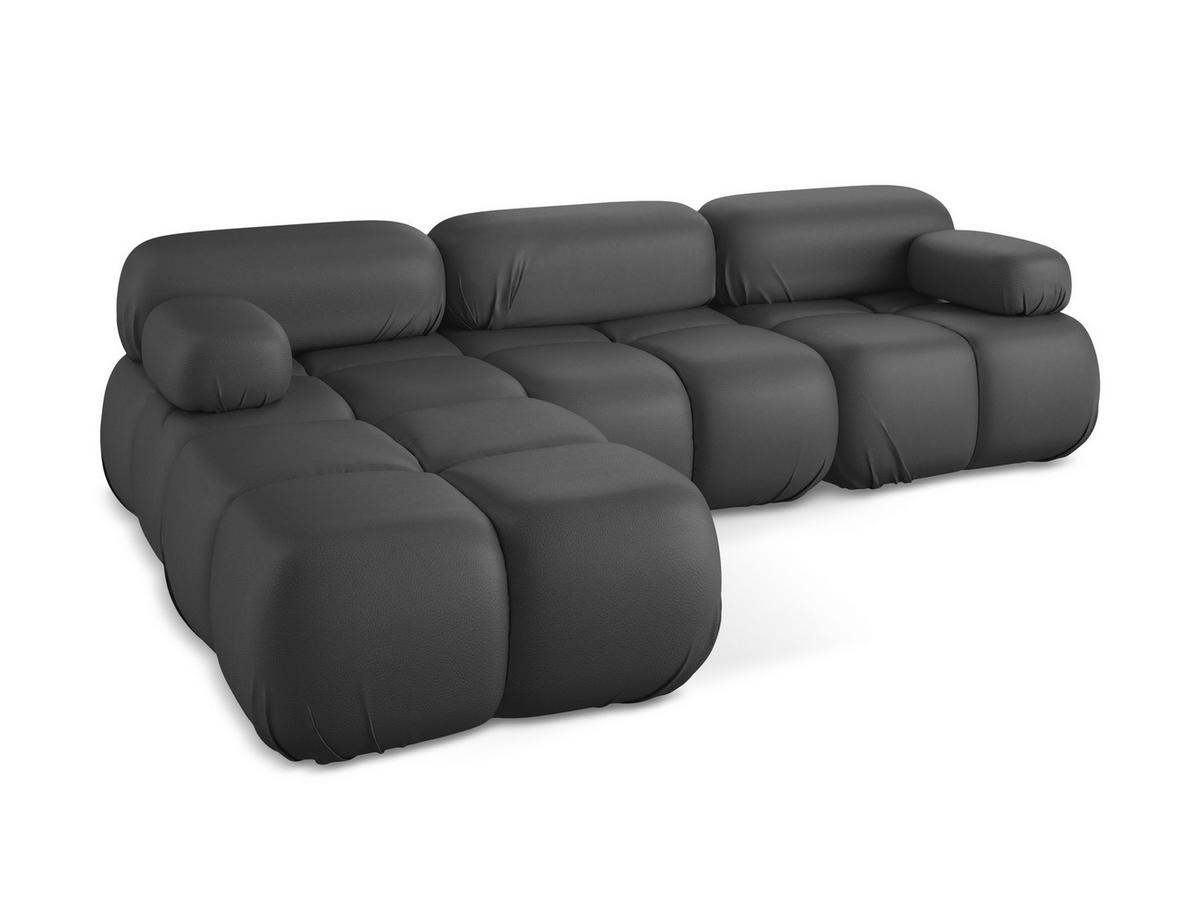 ECKSOFA Beidseitig Kunstleder Grau - Beige/Schwarz, Leder/Kunststoff (285/191cm) - Makamii