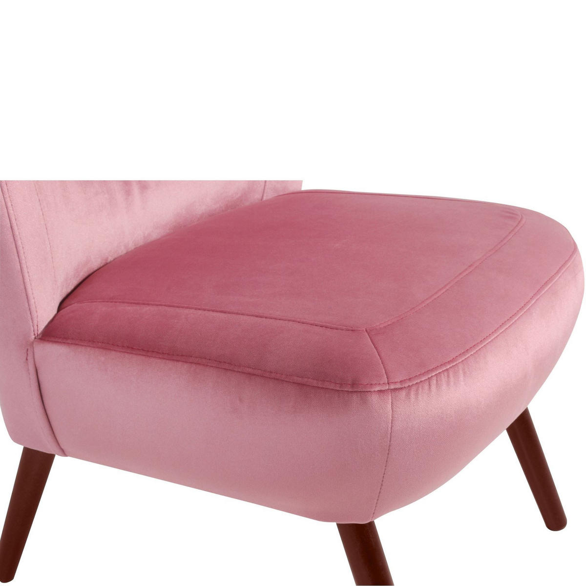 SESSEL Kathy Bezug Samtvelours Buche nussbaum dunkel / rosé - Rosa, Kunststoff (70/86/69cm) - 58aufmkessel