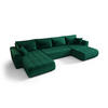 ECKSOFA mit schlaffunktion und bettkasten MILO U, stoff MONOLITH, Grün - Grün, Holz (384/190cm) - Kaiser Möbel