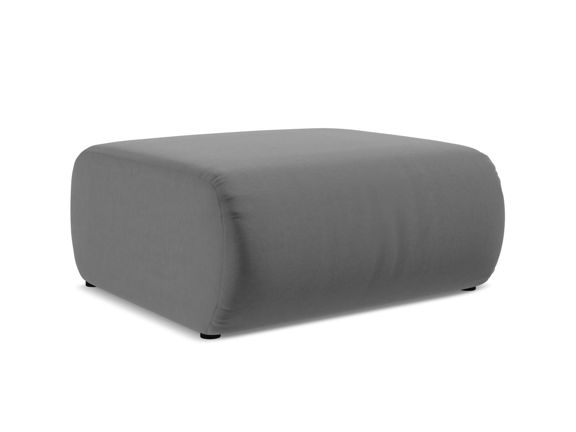POUF Samt Stoff Grau - Schwarz/Grau, Kunststoff/Textil (94/40/89cm) - Makamii
