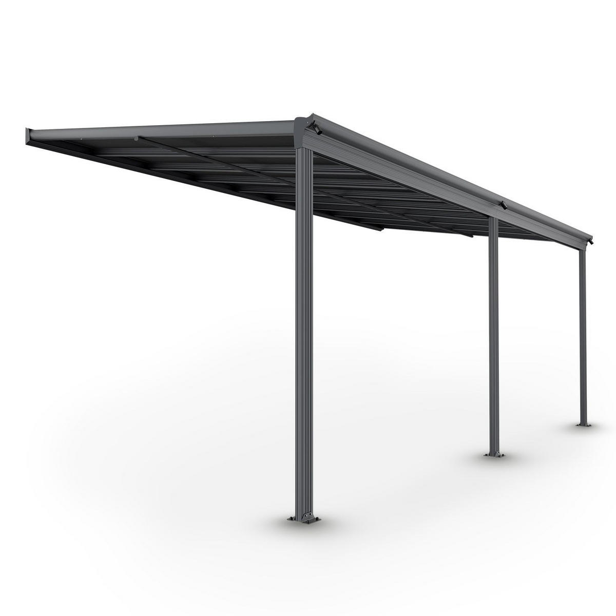 TERRASSENDACH Borneo Aluminium 5,5x3m dunkelgrau - Dunkelgrau, Metall (557/278/303cm) - Juskys