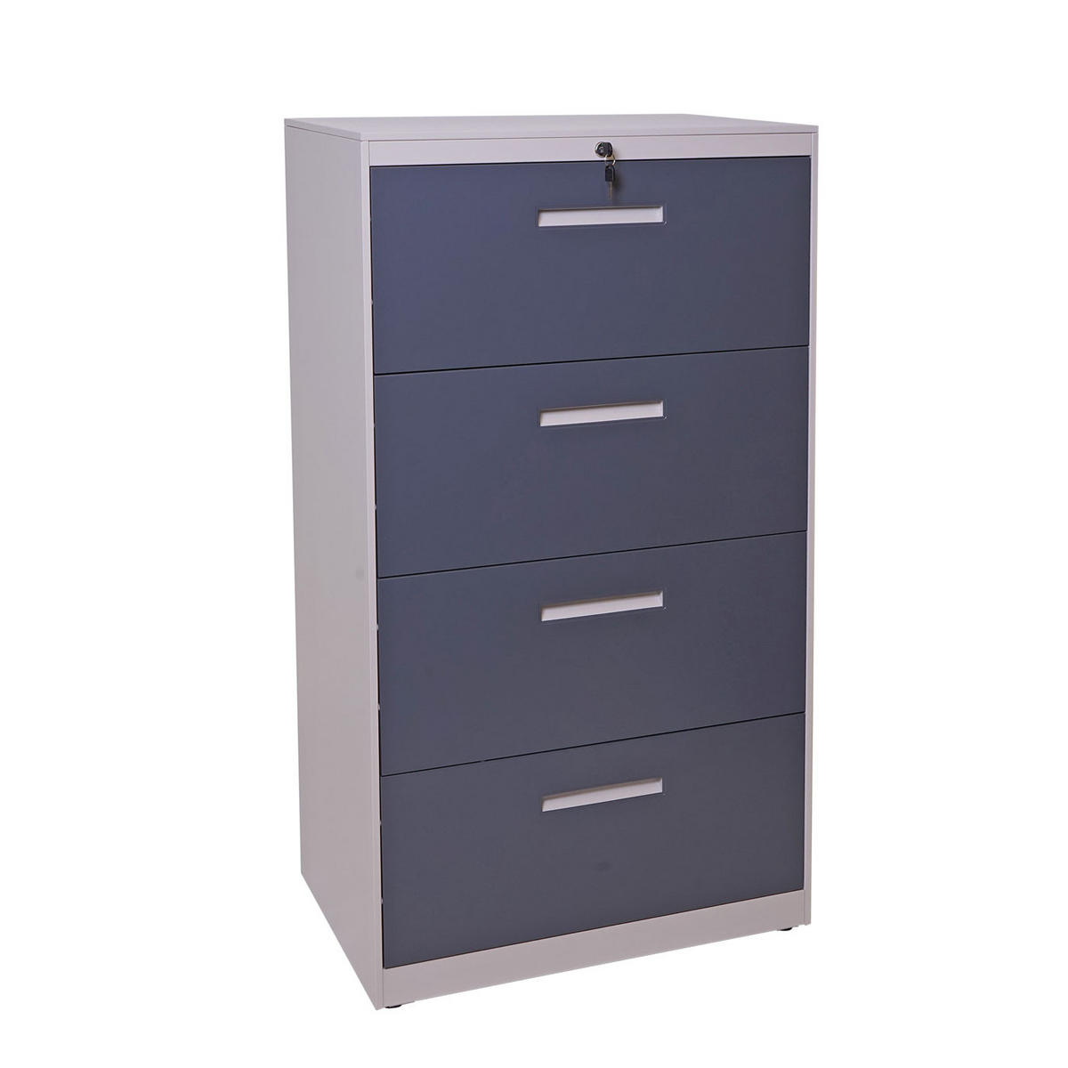 HÄNGEREGISTERSCHRANK HxBxT 132x76x46cm A4 abschließbar Grau-Dunkelgrau - Dunkelgrau, Metall (76/132/46cm) - PROREGAL