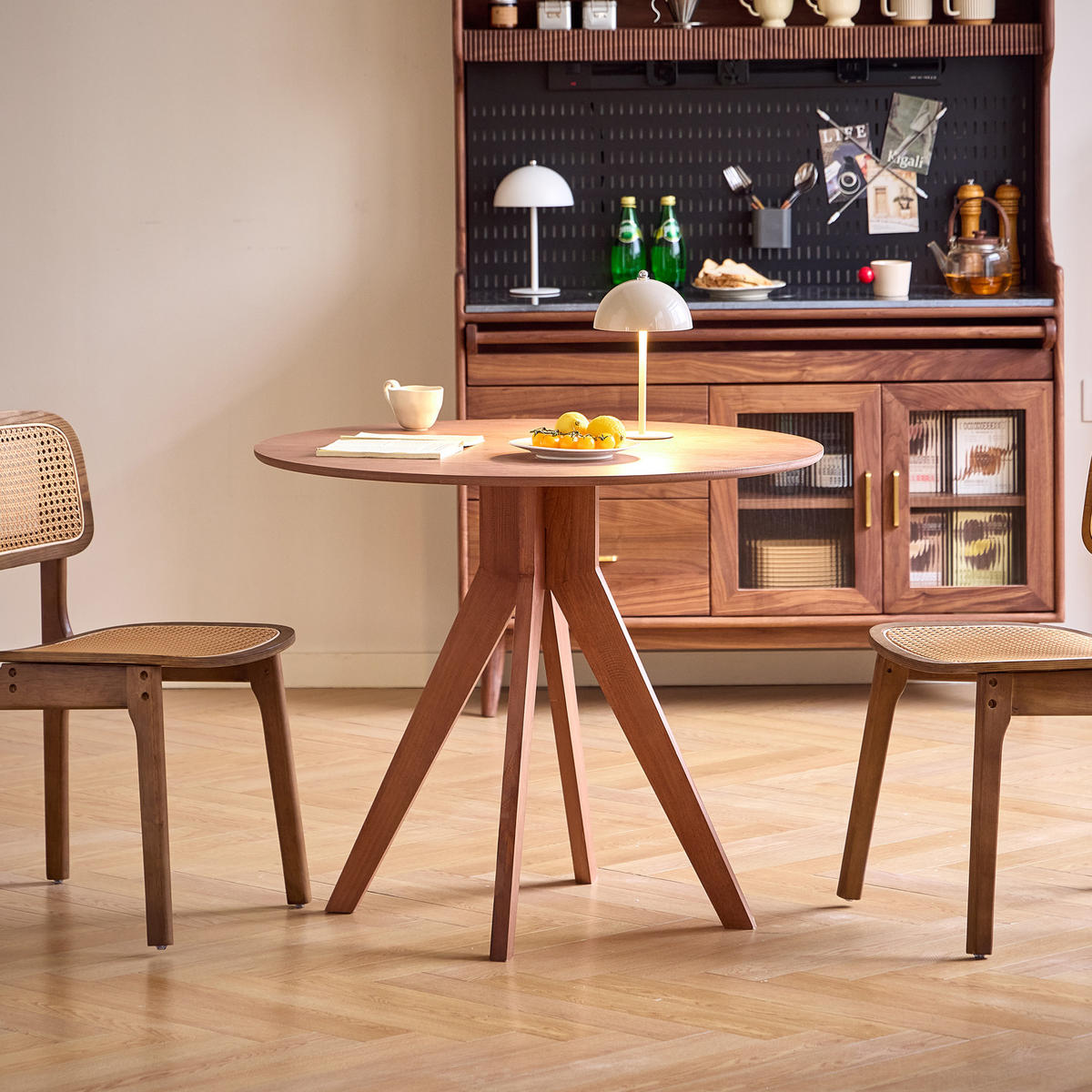 ESSTISCH Rund Braun 90 x 90 x 76 (cm) - Braun, Holz (90/90/76cm) - Nordlys