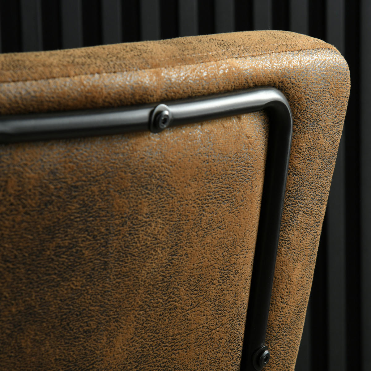 ESSZIMMERSTUHL in Eisen Wildleder - Braun, Metall (54/82/45.5cm) - Meubles Cosy