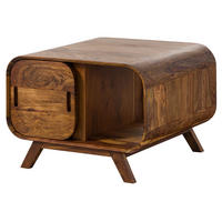 COUCHTISCH Sheesham 70x70x50 hellbraun lackiert MAILAND #133 - Braun, Holz (70/70/50cm) - Massivmoebel24