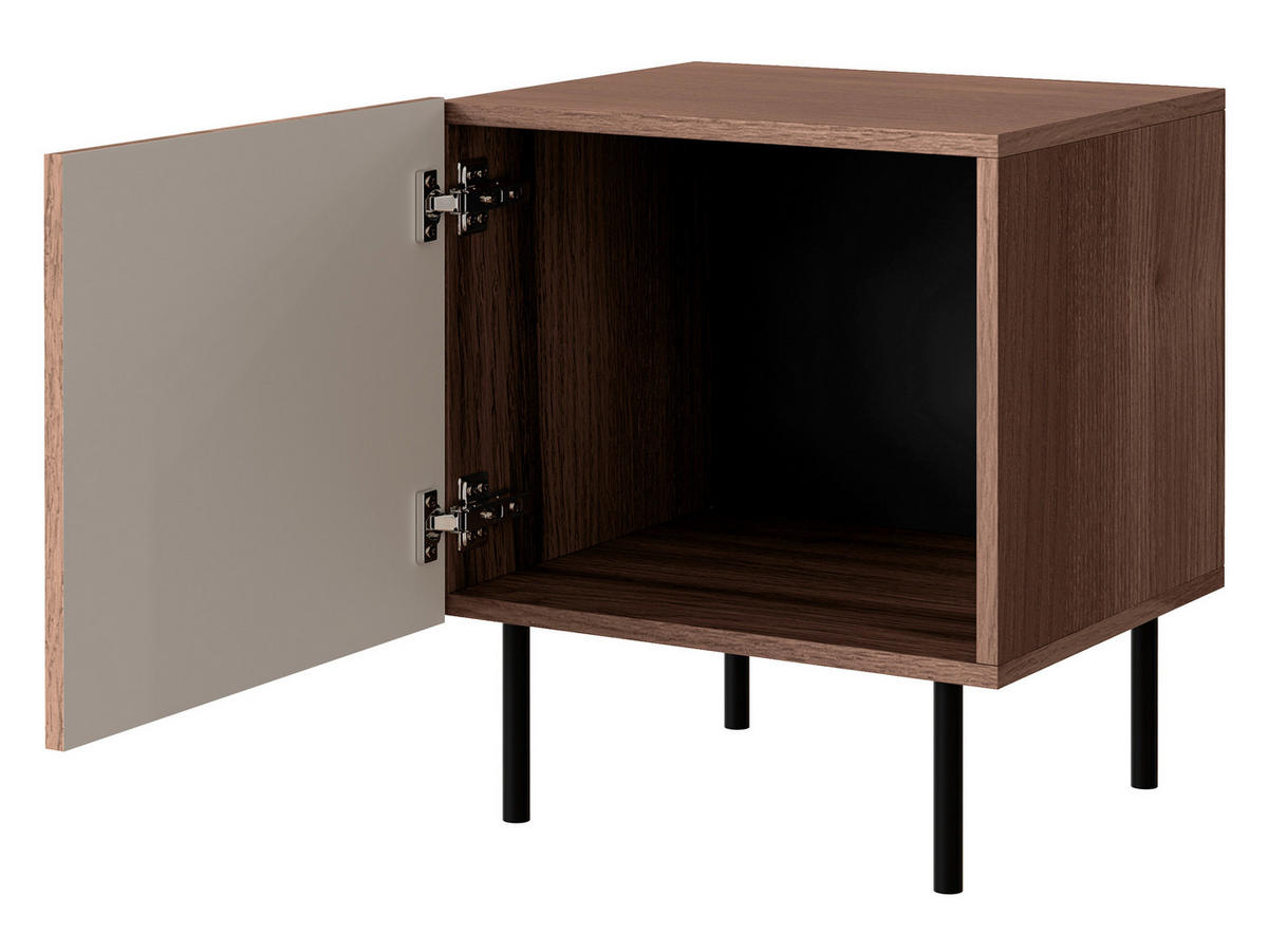 NACHTTISCHE-SET Tacos - Schwarz/Braun, Holzwerkstoff/Metall (45/53/41cm) - MIRJAN24