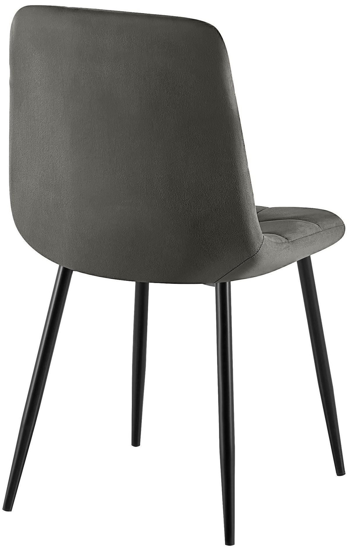 STUHL Samt Dunkelgrau - Dunkelgrau/Schwarz, Textil/Metall (45/84/55cm) - CLP