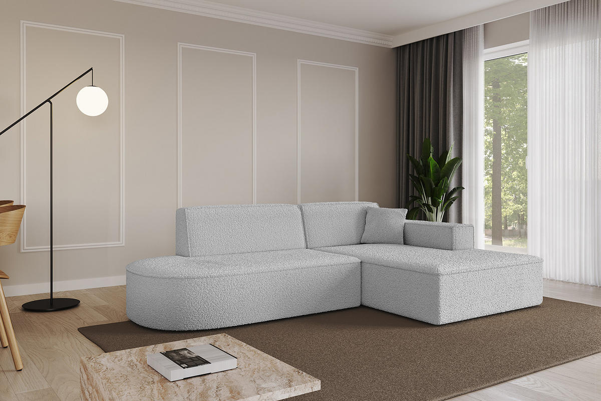 ECKSOFA Ottomane Rechts IREA-L1-v4 - 234x171x79 cm Hellgrau - Hellgrau, Holzwerkstoff/Textil (171/234cm) - ALTDECOR