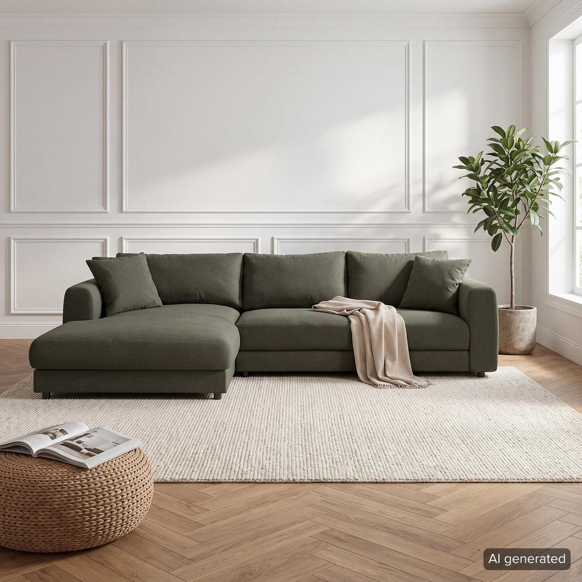 ECKSOFA mit Longchair - Schwarz/Grau, Holz/Kunststoff (286/183cm) - home24
