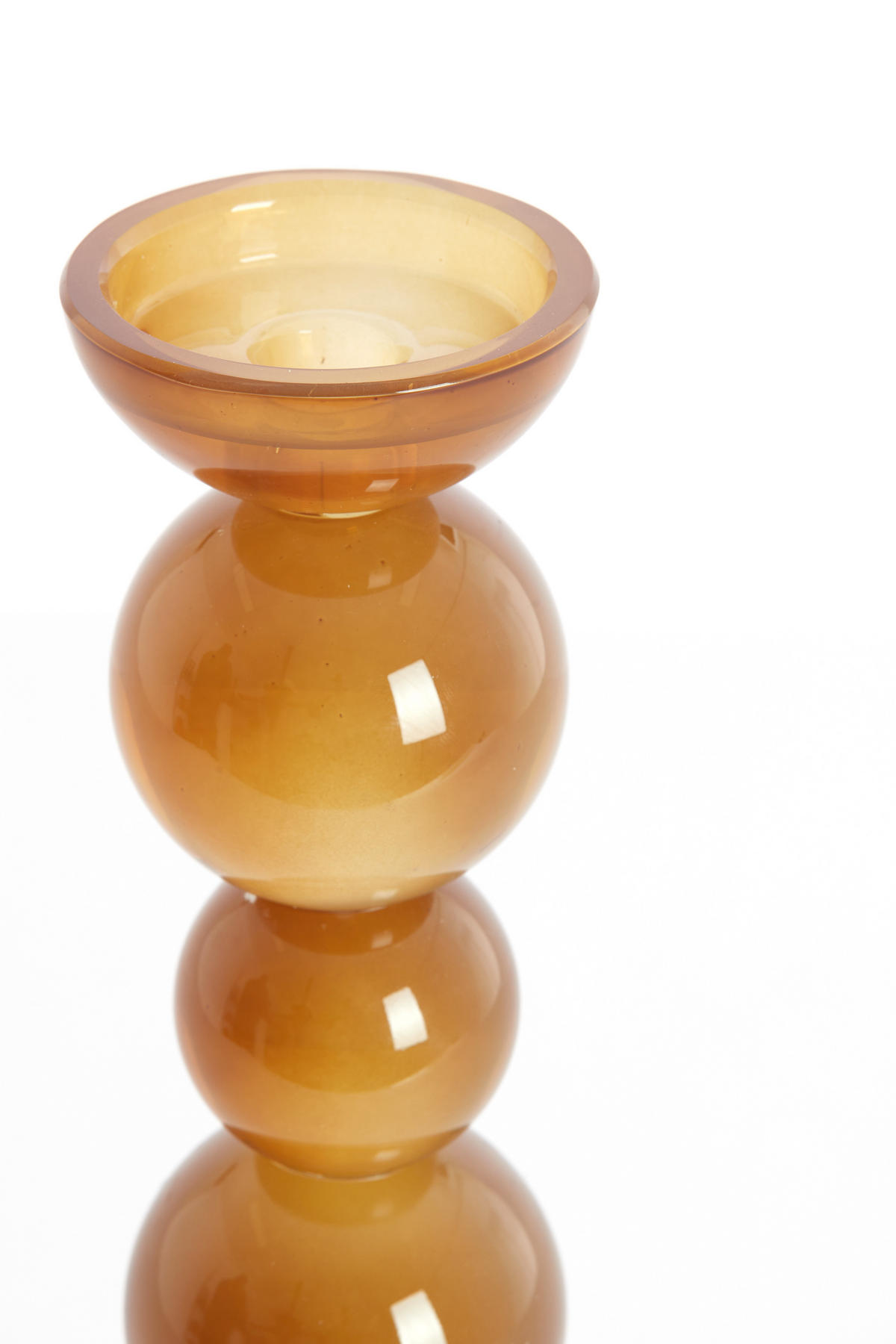 KERZENHALTER Itinga Braun 9.5/9.5/34 cm - Braun, Glas (9.5/34/9.5cm) - Light & Living