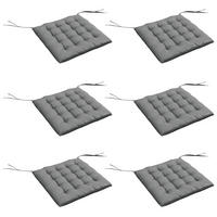 SITZKISSEN DE-17704 6er-Set mit Steppung & Bindebändern Grau - Grau, Textil (40/40/4cm) - ComfortXL