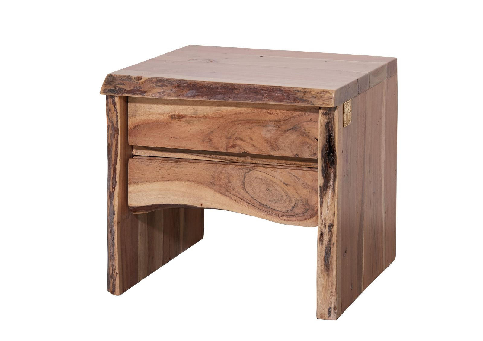 NACHTTISCH Akazie 45x40x45 natur lackiert PURE ACACIA #311 - Braun, Holz (45/45/40cm) - Massivmoebel24