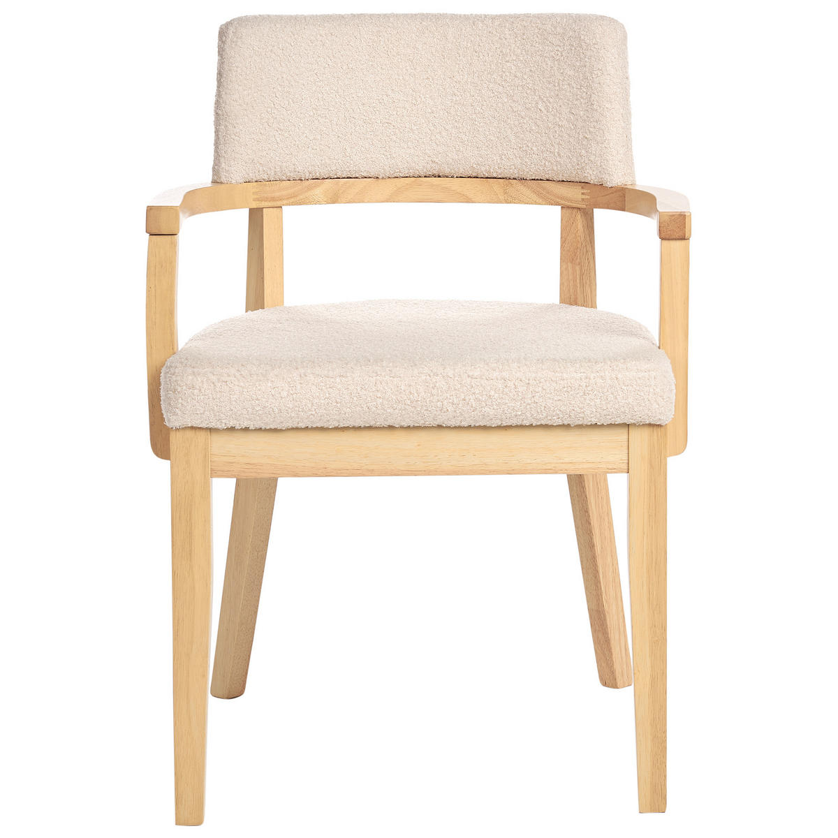 ESSZIMMERSTUHL 2er-Set Bouclé Hellbeige Dalbo - Beige, Textil (59/82/56cm) - Beliani