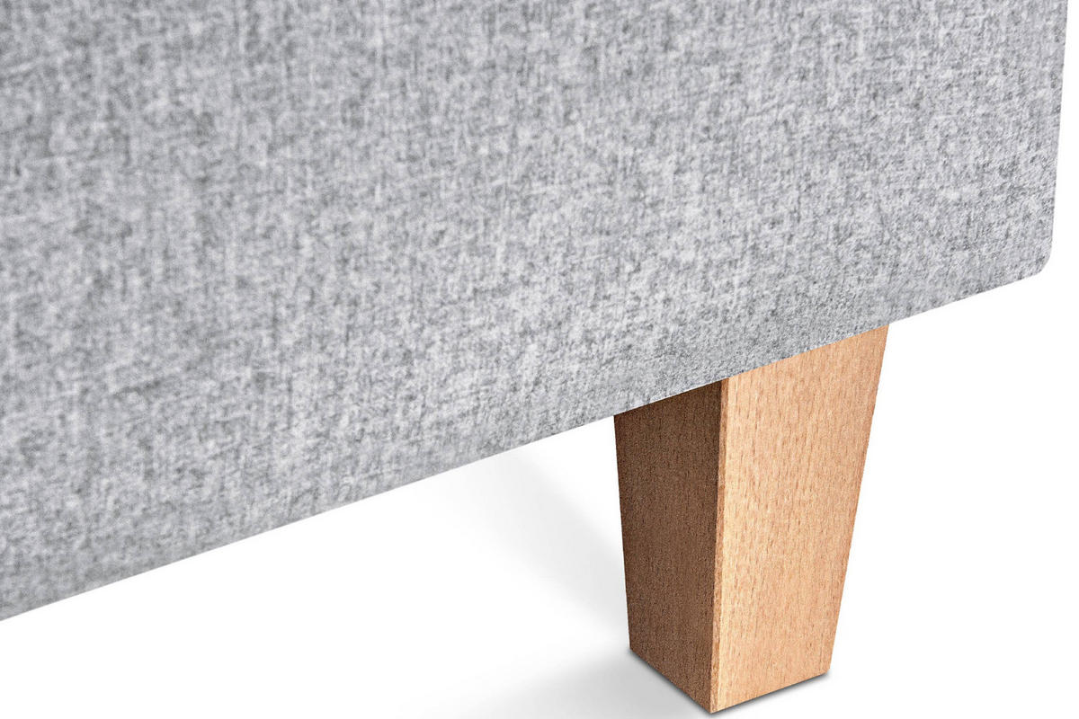 SITZHOCKER ERISO Polsterhocker aufklappbarer, Strukturstoff, hellgrau - Hellgrau/Braun, Textil (71/43/71cm) - KONSIMO®