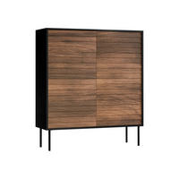 TÜRKOMMODE Cortina 100 4D - Schwarz/Braun, Holzwerkstoff/Metall (102/118/40cm) - MIRJAN24