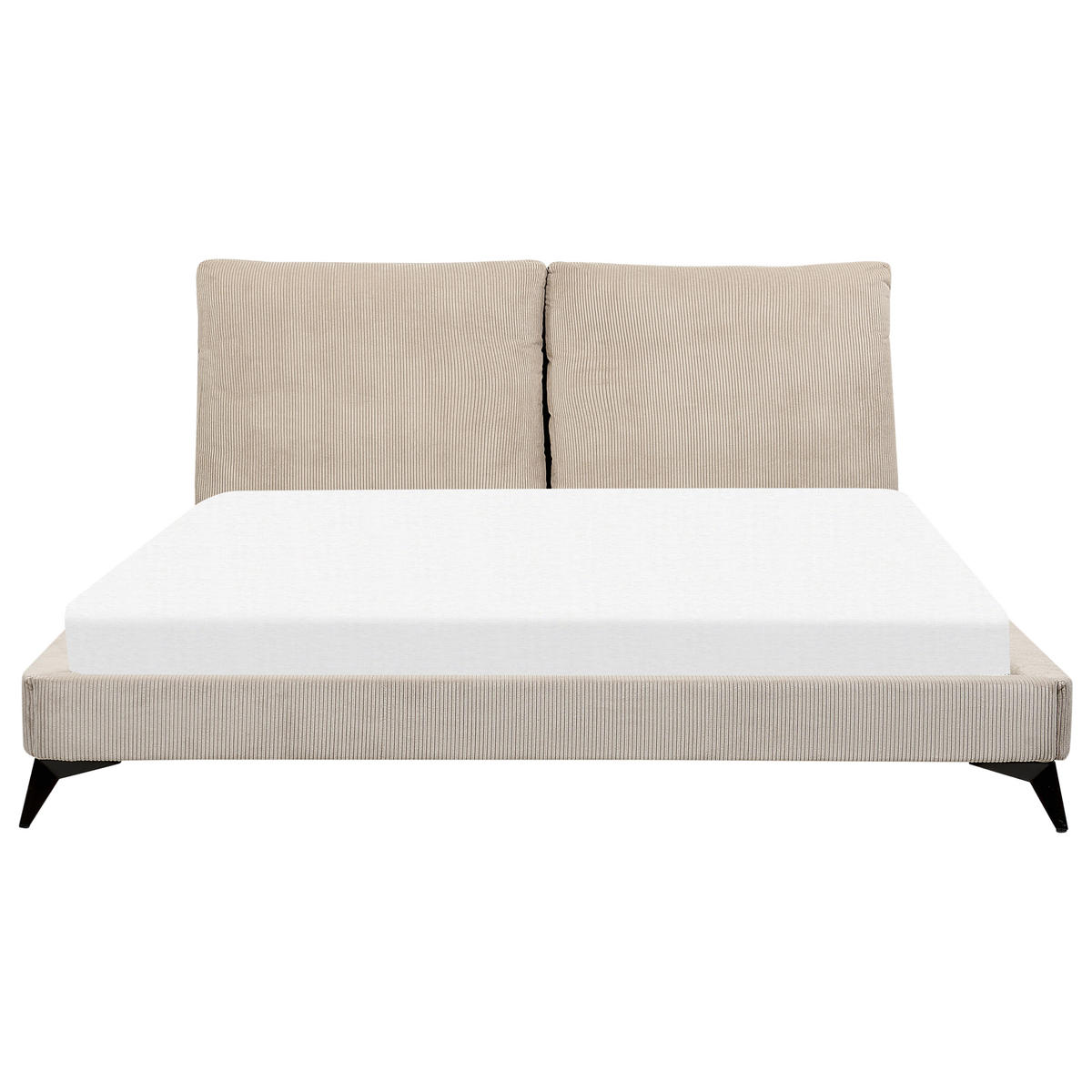 POLSTERBETT 180/200 cm Taupe Melle - Taupe, Naturmaterialien/Textil (180/200cm) - Beliani