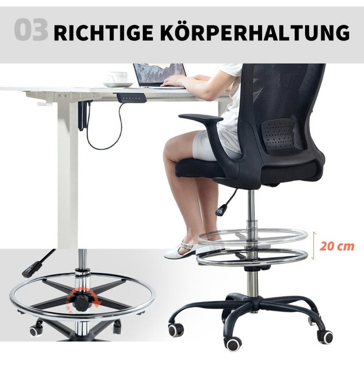 DREHSTUHL 59/62/99-119 cm, höhenverstellbar mit Netzrücken, schwarz - Schwarz, Kunststoff (59/119/62cm) - Redom