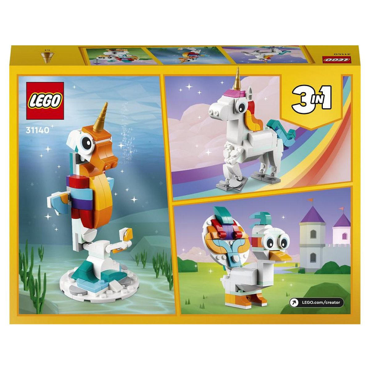 KLEMMBAUSTEINE Magisches Einhorn - Orange, Kunststoff (5/14/19cm) - Lego