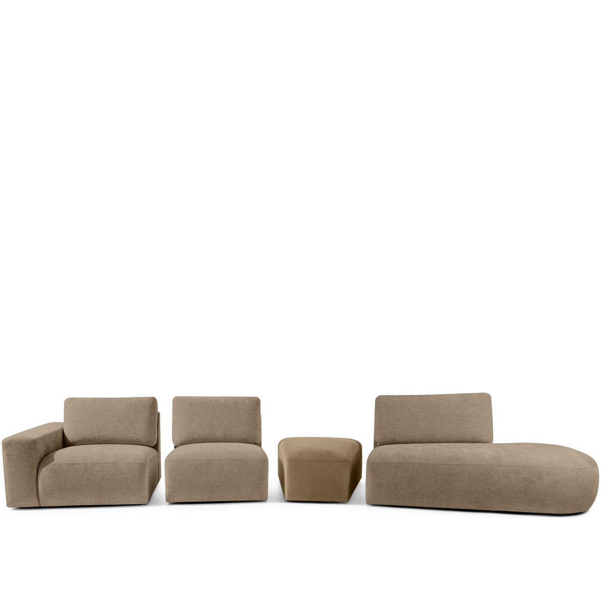 5-SITZER ECKSOFA ZUCCO Chenille rechts, Beige - Beige, Textil (430/84/105cm) - KONSIMO®