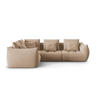 ECKSOFA modular links Bloom aus Samt sandfarben 3 Sitzplätze - Sandfarben, Textil (216/316cm) - Micadoni