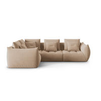 ECKSOFA modular links Bloom aus Samt sandfarben 3 Sitzplätze - Sandfarben, Textil (216/316cm) - Micadoni