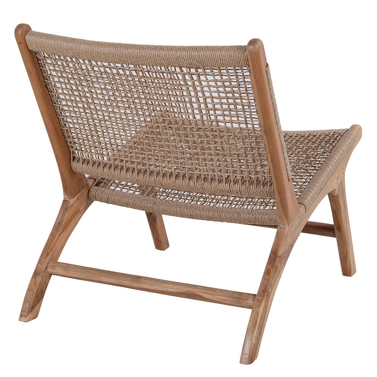 LOUNGESESSEL - Teakholz Massiv / Polyrattan - Natur - Braun, Naturmaterialien/Holz (60/73/80cm) - home24