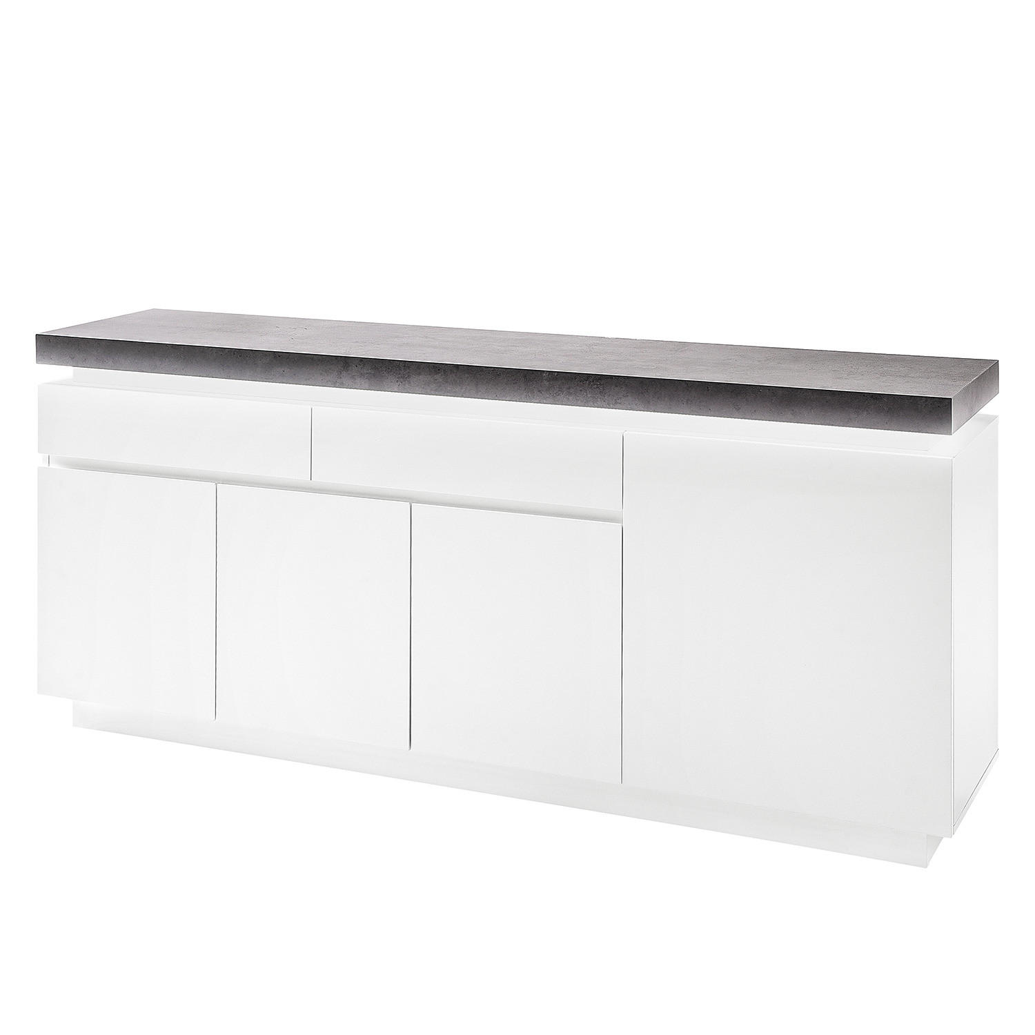 SIDEBOARD - inkl. Beleuchtung - Weiß/Grau, Holzwerkstoff (175/81/40cm) - home24
