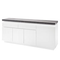 SIDEBOARD - inkl. Beleuchtung - Weiß/Grau, Holzwerkstoff (175/81/40cm) - home24
