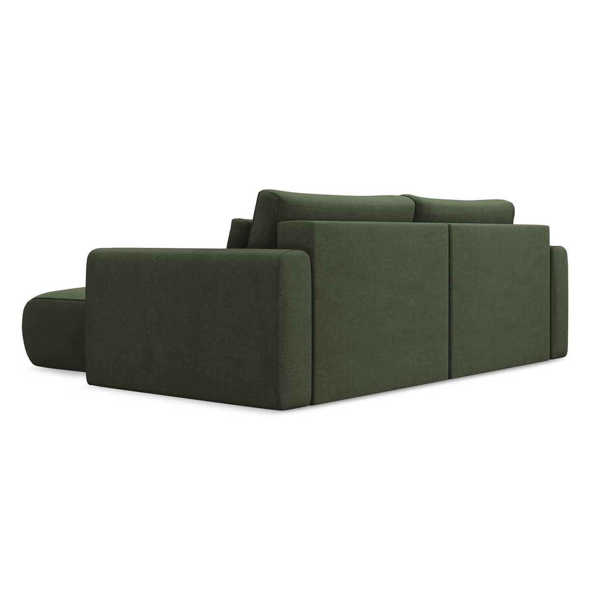 ECKSOFA mit Schlaffunktion Strukturstoff Stoff Grün - Schwarz/Olivgrün, Kunststoff/Textil (240/149cm) - Makamii