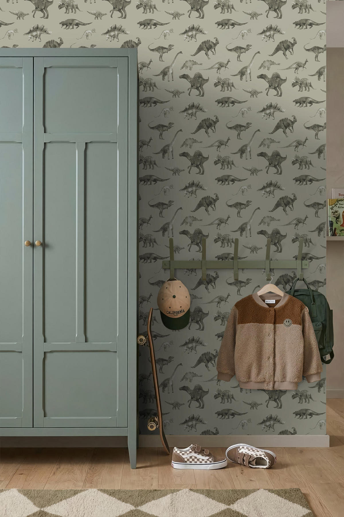 TAPETE Dinosaurier 50 x 900 cm - Grün, Papier (50/0.1cm) - ESTAhome