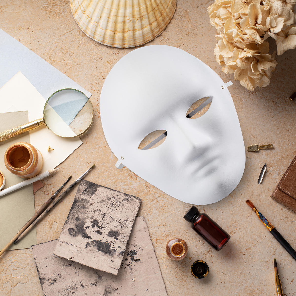 MASKE 20er-Set - Weiß, Wellpappe (18.5/24/8cm) - Relaxdays