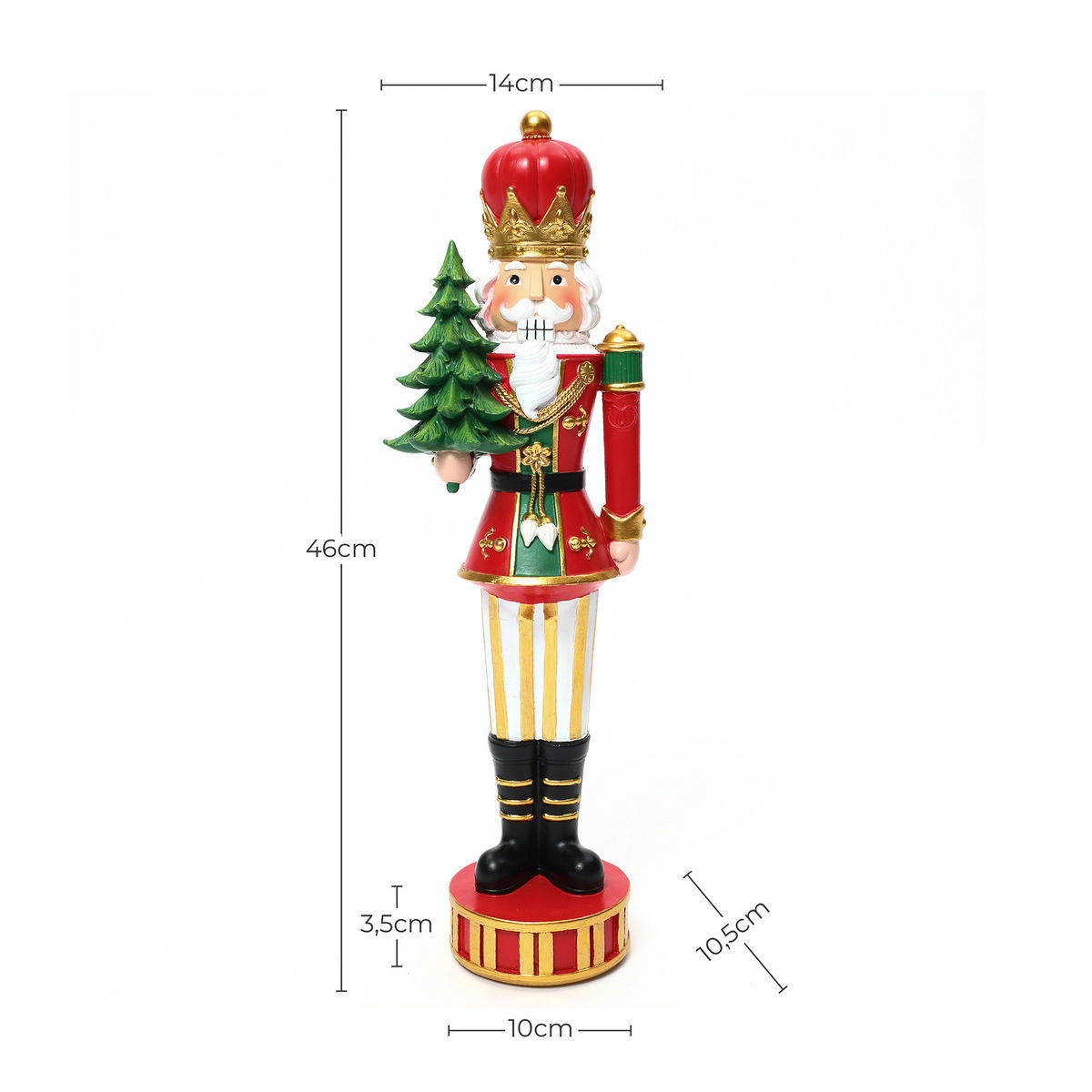 NUSSKNACKER Figur B14 x T11 x H46 cm - Rot, Kunststoff (11/46/14cm) - Hometopia