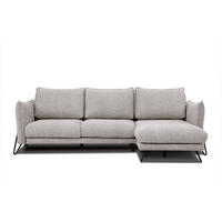 ECKSOFA HOSTEN 4-Sitzer, beige - Beige/Schwarz, Holzwerkstoff/Textil (269/158cm) - Courtois Laville
