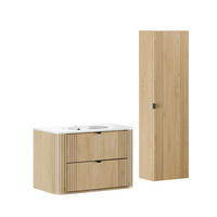 BADMÖBEL 80cm Mila 2er-Set Helle Eiche - Braun, Holzwerkstoff (80/52/46cm) - Petits-meubles
