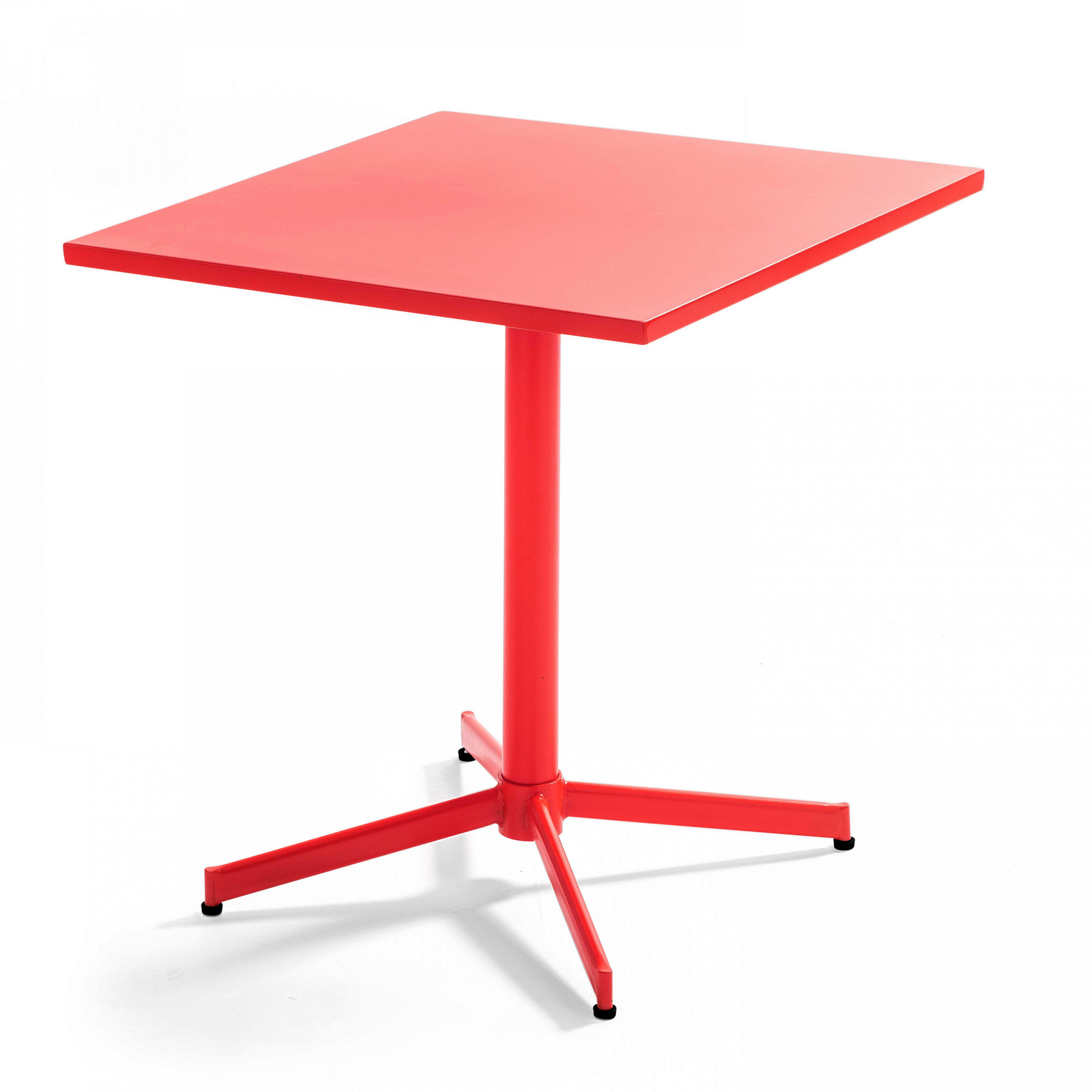 GARTENTISCH , klappbar, Rot - Rot, Metall (70/70/72cm) - Oviala