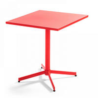 GARTENTISCH , klappbar, Rot - Rot, Metall (70/70/72cm) - Oviala