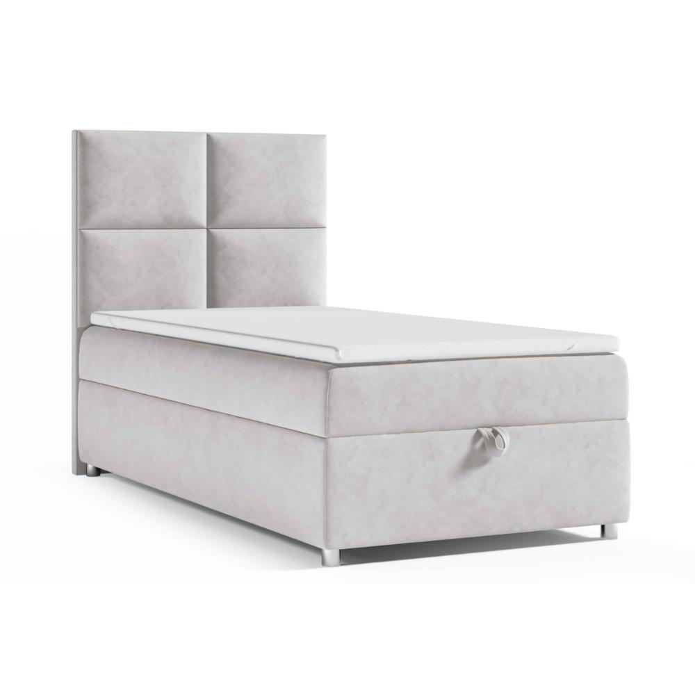 BOXBETT mit Bettkasten Trinity K2-SINGLE Bonellfederkern inkl - Silberfarben, Holz/Holzwerkstoff (100/200cm) - Best For Home